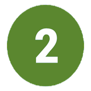 White number 2 in green circle 